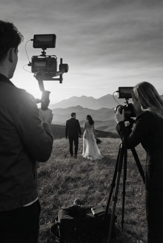 Equipa de filmagem a captar save the date de casamento — Eterno Amore Films